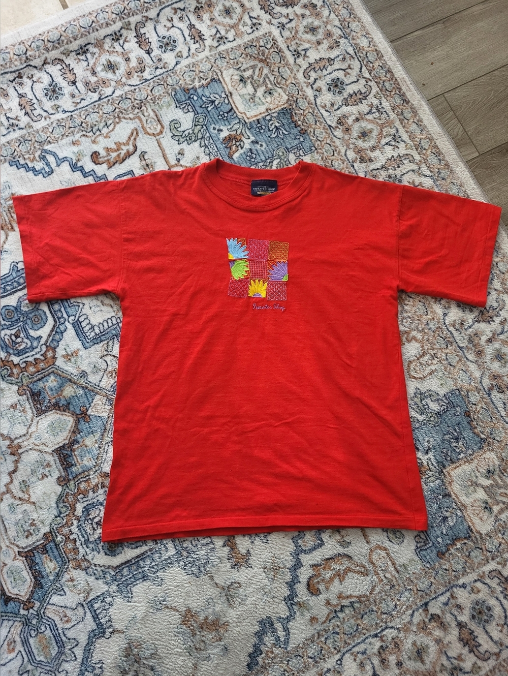 Single Stiched, The Sweater Shop Flower Embroidery Tee
